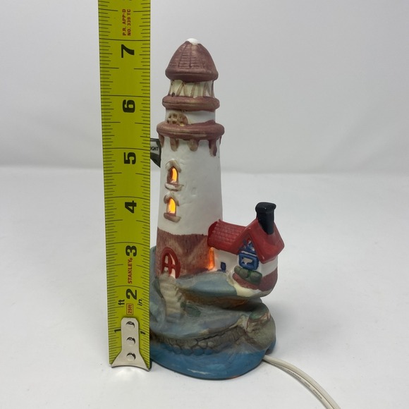 Vintage Beach Lighthouse Decor With Cord Switch Light Works Ocean Sea Deco - Picture 7 of 7